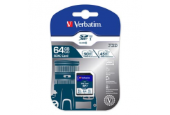 Verbatim paměťová karta Secure Digital Card Pro U3, 64GB, SDXC, 47022, UHS-I U3 (Class 10), V30