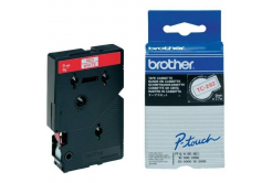 Brother TC-292, 9mm x 7,7m, červená tlač / biely podklad, originálna páska