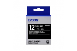 Epson LabelWorks LK-4BWV C53S654009 12mm x 9m, biela tlač / čierny podklad, originálna páska