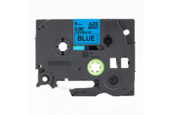 Kompatibilná páska s Brother TZ-FX521 / TZe-FX521, 9mm x 8m, flexi, čierna tlač / modrý podklad
