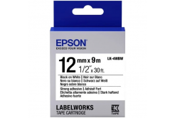 Epson LabelWorks LK-4WBW C53S654016 12mm x 9m, čierna tlač / biely podklad, silne priľnavá, originálna páska