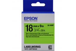 Epson LabelWorks LK-5GBF C53S655005 18mm x 9m, čierna tlač / zelený podklad, fluorescenčná, originálna páska