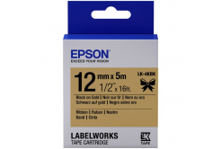 Epson LabelWorks LK-4KBK C53S654001 12mm x 5m, čierna tlač / zlatý podklad, textilná stuha, originálna páska