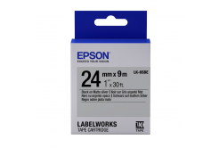 Epson LabelWorks LK-6SBE C53S656009 24mm x 9m, čierna tlač / matný strieborný podklad, matná, originálna páska