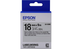 Epson LabelWorks LK-5SBE C53S655013 18mm x 9m, čierna tlač / matný strieborný podklad, matná, originálna páska