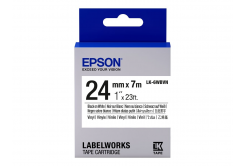 Epson LabelWorks LK-6WBVN C53S656020 24mm x 7m, čierna tlač / biely podklad, vinylová, originálna páska