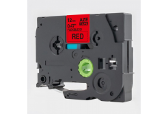 Kompatibilná páska s Brother TZ-FX431 / TZe-FX431, 12mm x 8m, flexi, čierna tlač / červený podklad